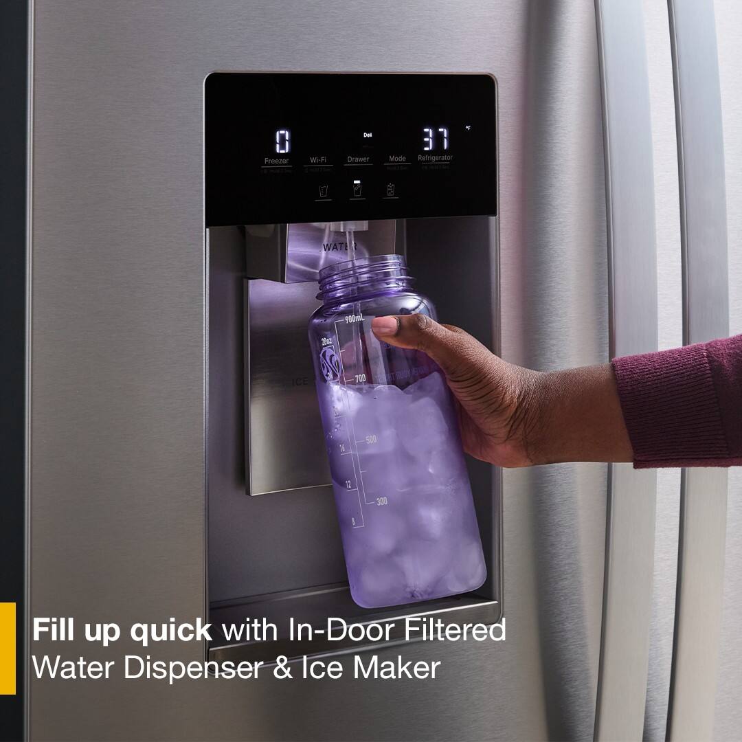 Whirlpool - 36 in. Wide 23 cu. ft. French Door Refrigerator with Dual Ice Makers - Fingerprint-Resistant Stainless Finish