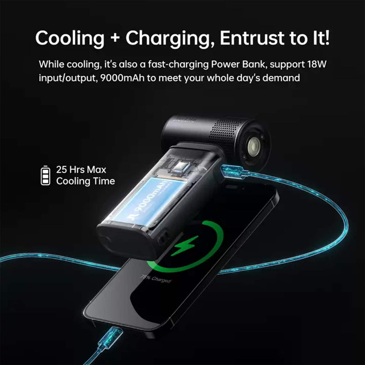Jisulife - Handheld Fan Ultra2 With Case - Dark Gray