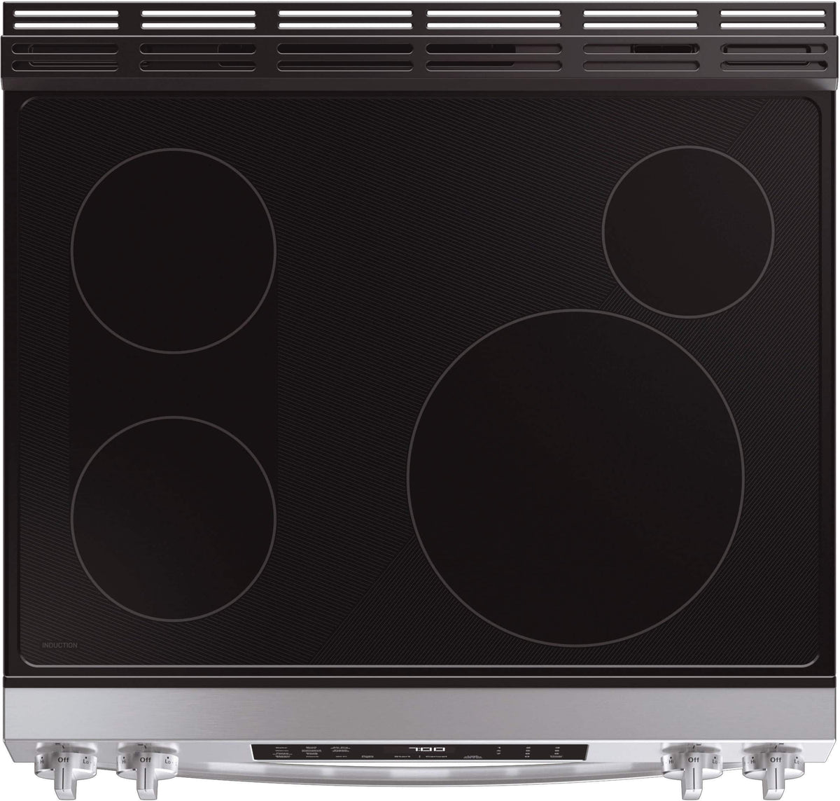 GE Profile - 30 in. Wide 4 Elements 5.3 Cu. Ft. Slide-In Electric Induction Convection Range with Air Fry and EasyWash Oven Tray - Stainless Steel