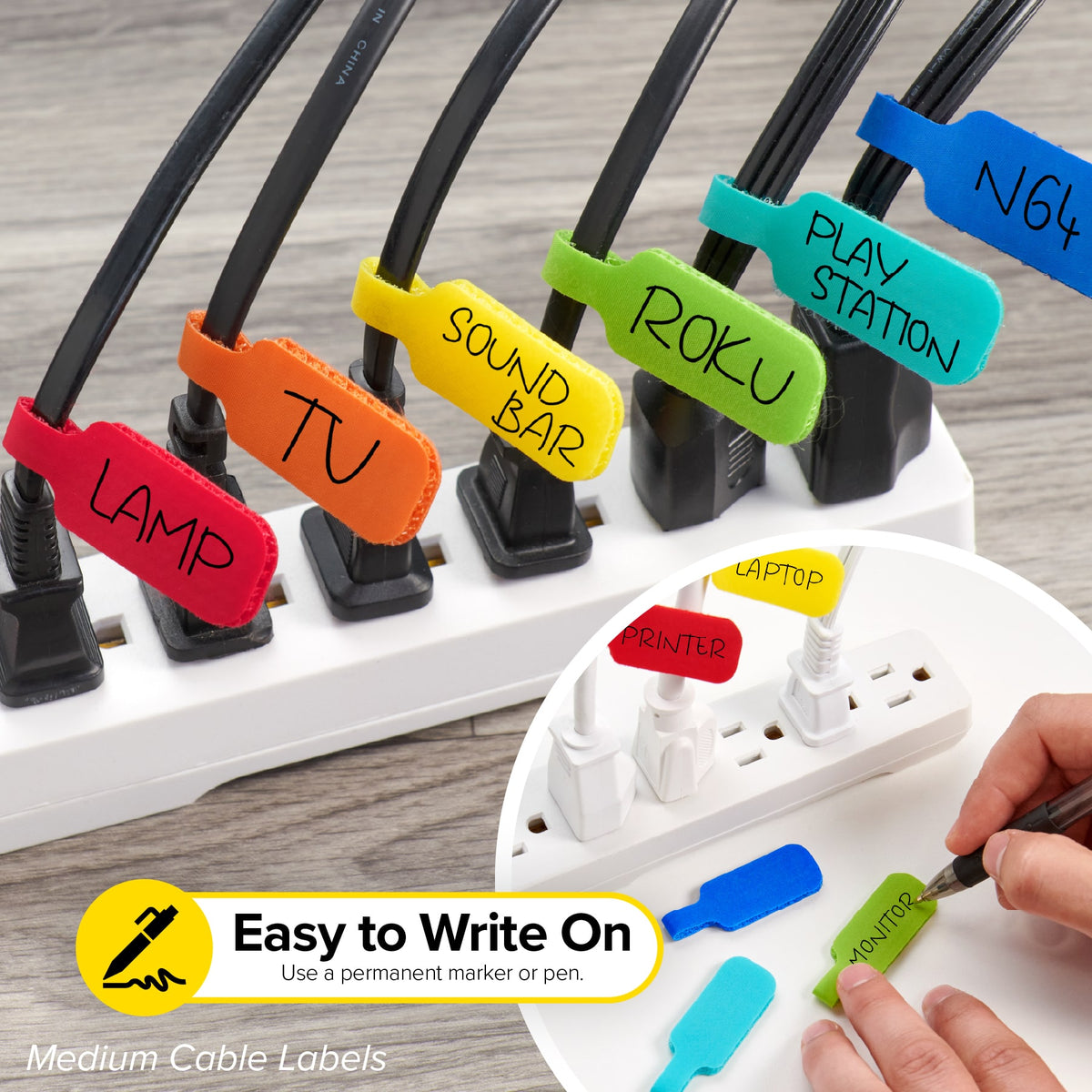 Wrap-It Storage - Cable Management Kit 40-Pack - Black