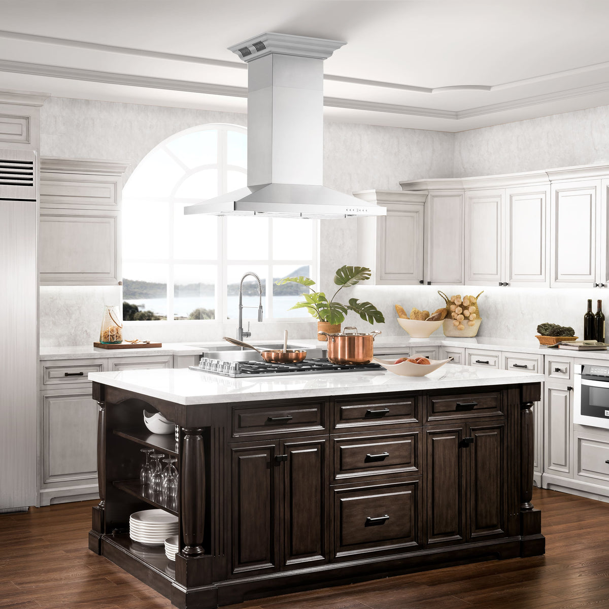 ZLINE - 36 inches - Externally Vented - Island Range Hood - Stainless Steel