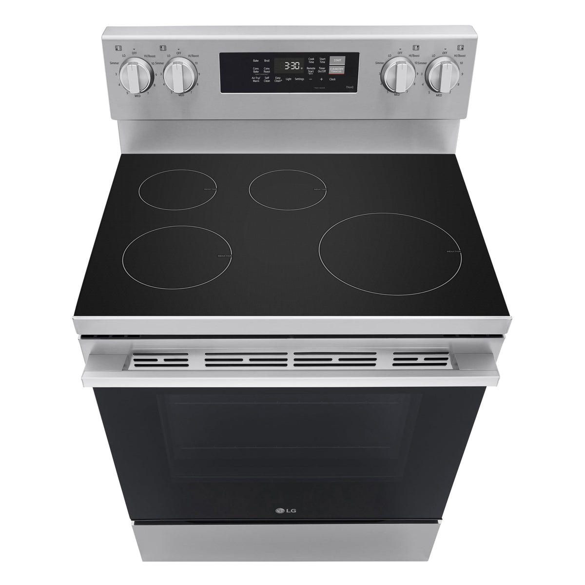 LG - 30-in 6.3 Cu. Ft. Freestanding Electric Induction True Convection Smart Range with 4 Elements, Air Fry and EasyClean - Stainless Steel