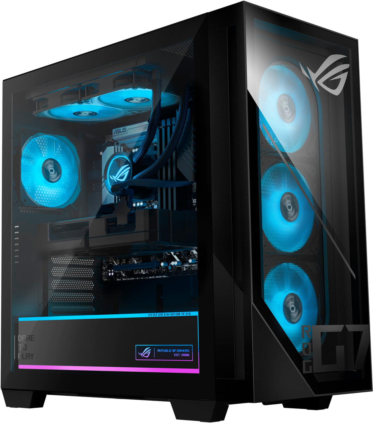 ASUS - ROG G700 Gaming Desktop - Intel Core Ultra 7 - 16GB Memory - NVIDIA GeForce RTX 5070 12GB - 1TB SSD - Black