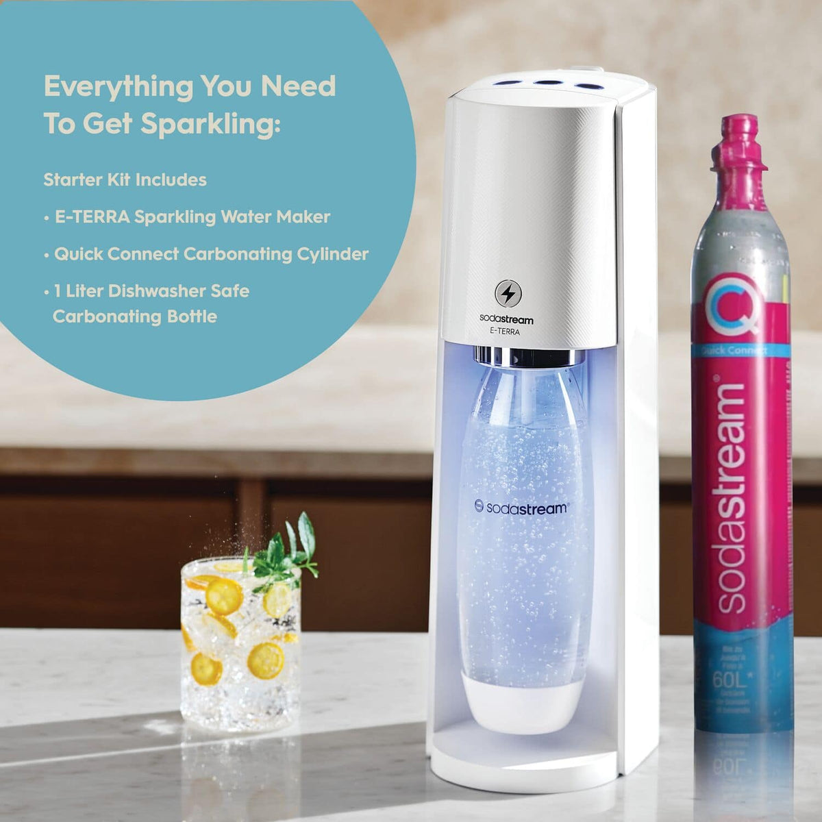SodaStream - E-TERRA Sparkling Water Maker - White