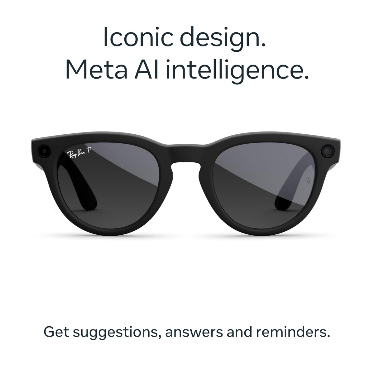 Ray-Ban Meta - Headliner (Gen 2) glasses with Meta AI, Audio, Photo, Video Compatibility - Polarized Graphite lenses - Matte Black