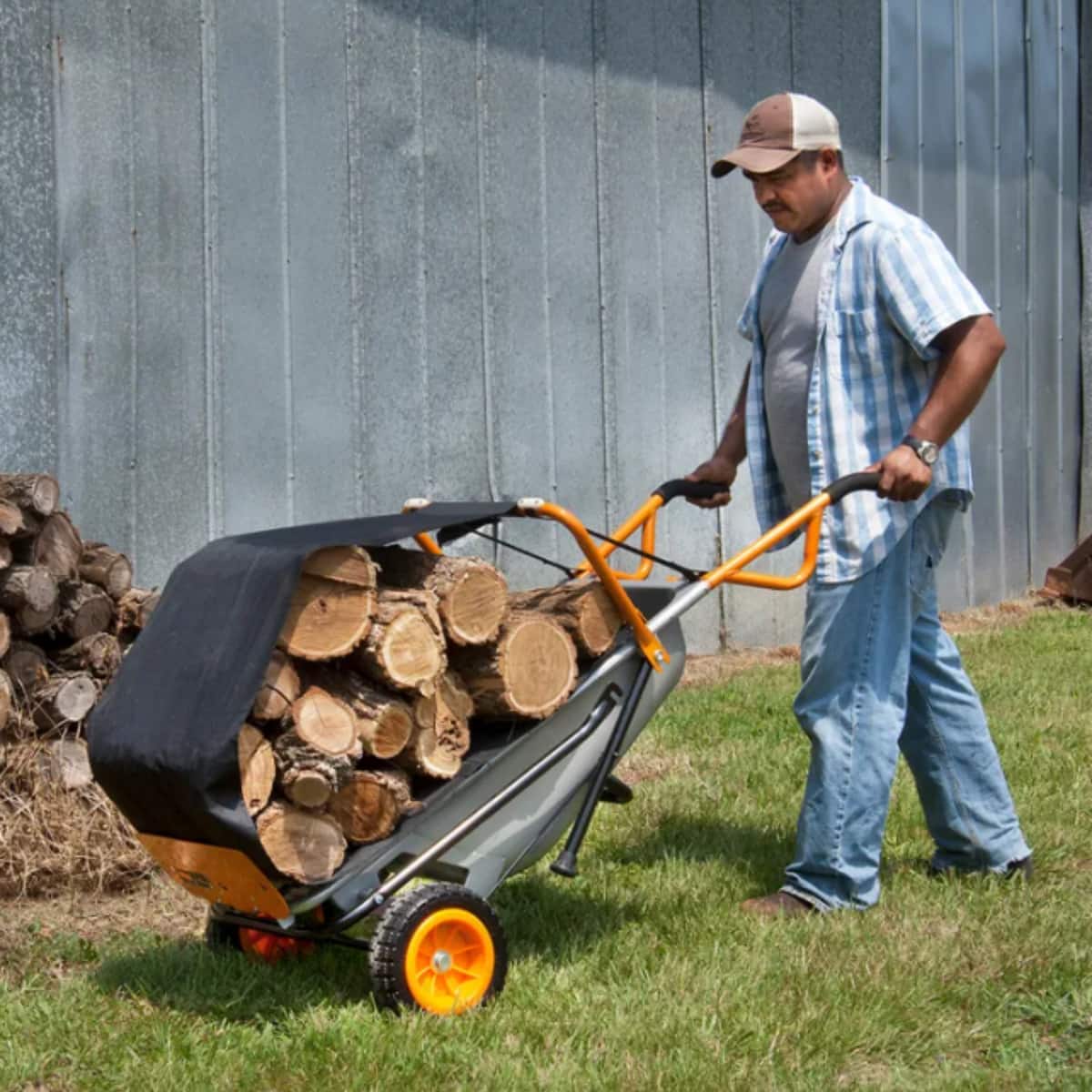 WORX - WA0232 Aerocart Wheelbarrow Firewood Carrier - Black