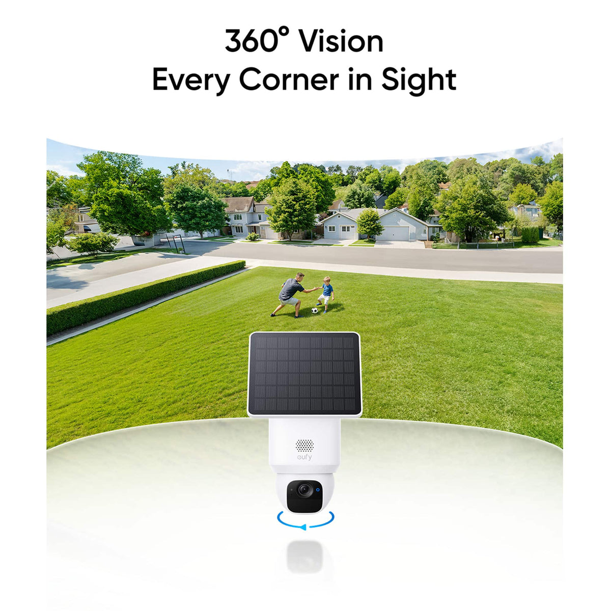 eufy - SoloCam E30, Solar Powered 2K Outdoor Security Camera, Wire-Free, 360° Pan, No Monthly Fee - White