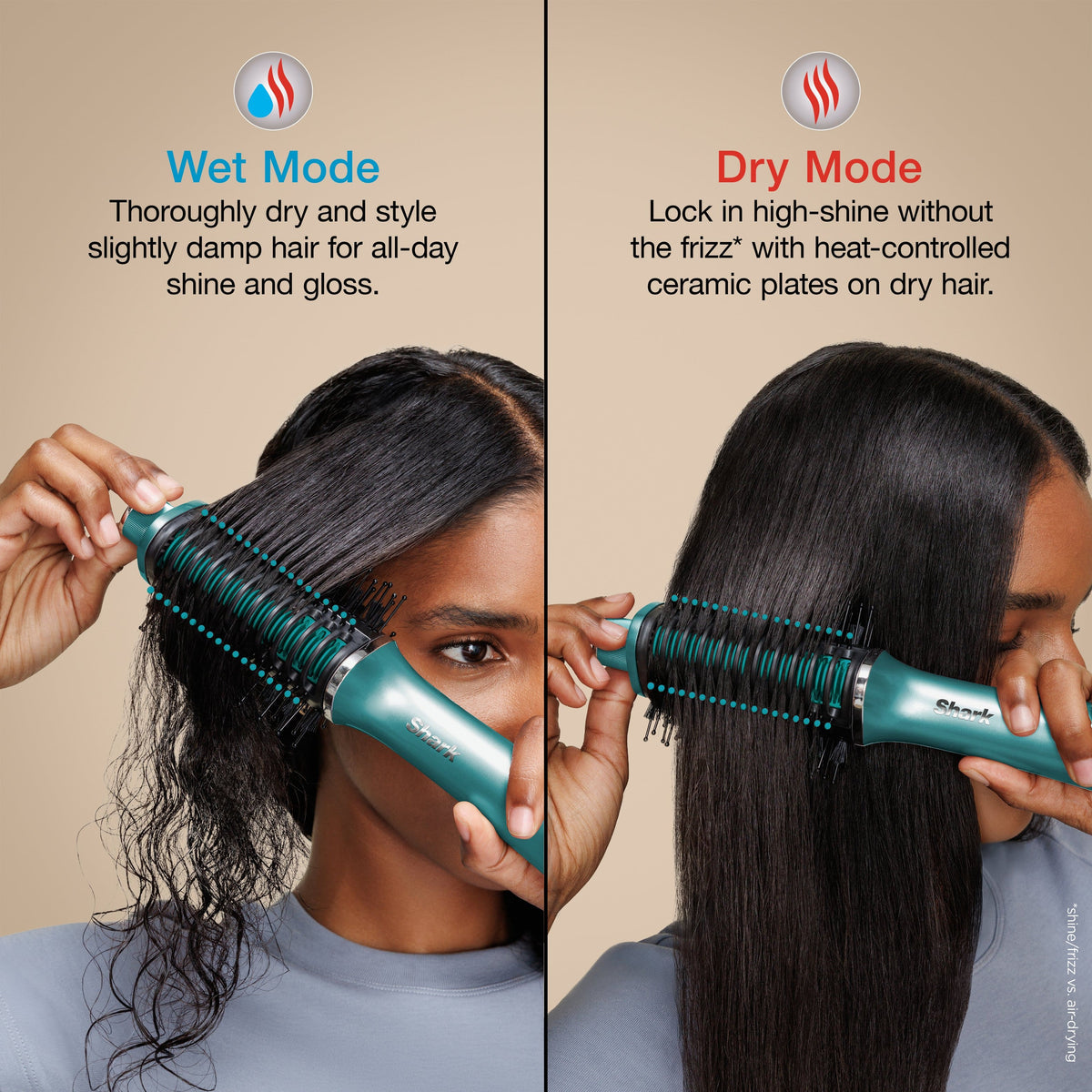 Shark - Glossi Ceramic Hot Tool, Hair Dryer, & Air Glosser for Ultra-Fast, High-Gloss, Bouncy Blowouts, No-Heat Damage - Juniper