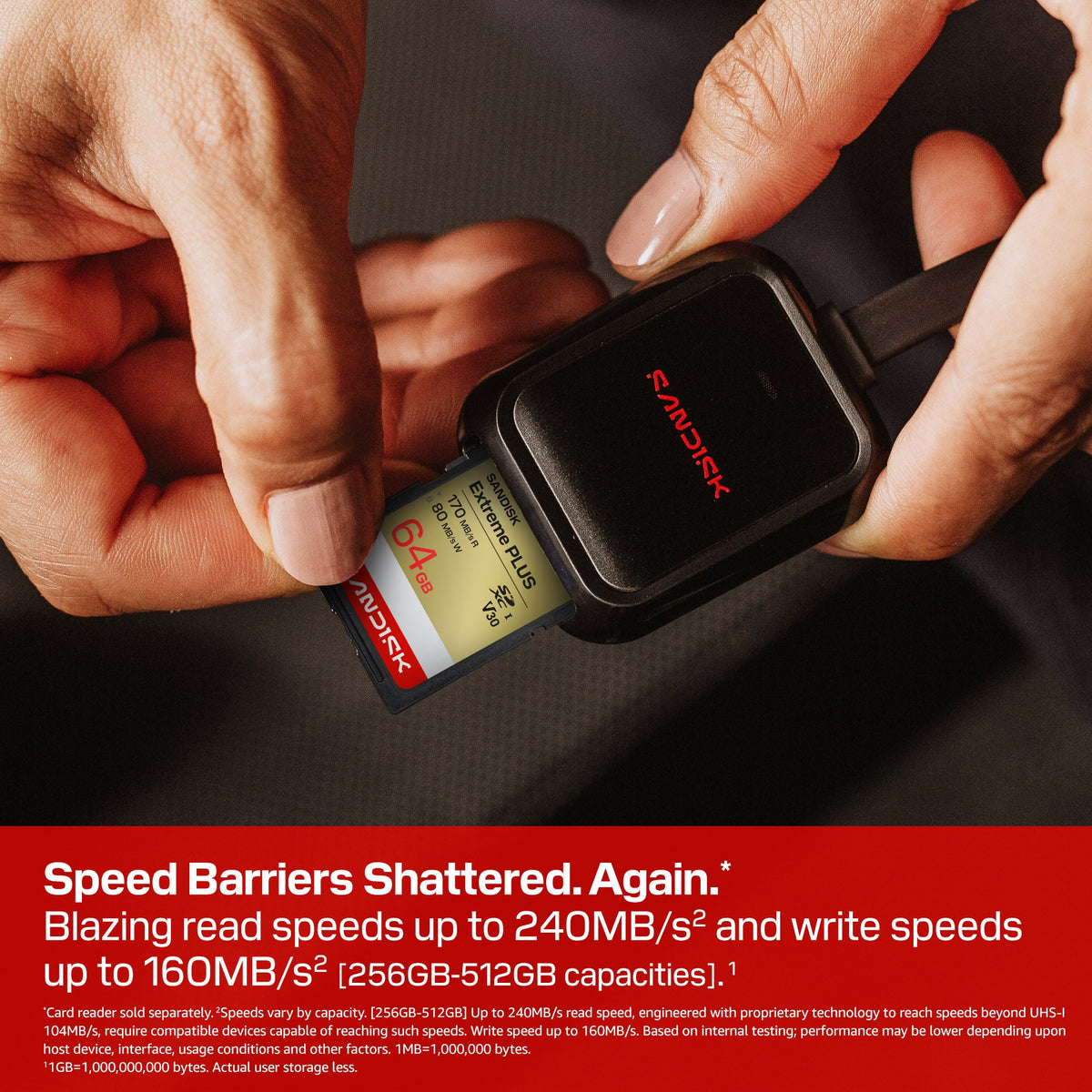 SANDISK - 64GB Extreme Plus SD UHS-I Memory Card