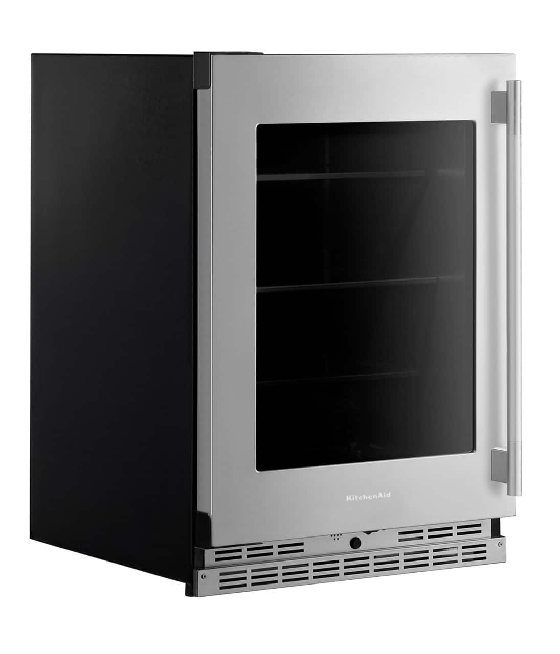KitchenAid - 5.2 Cu. Ft. Undercounter Refrigerator Glass Door and Shelves with Metallic Accents - PrintShield Stainless Finish