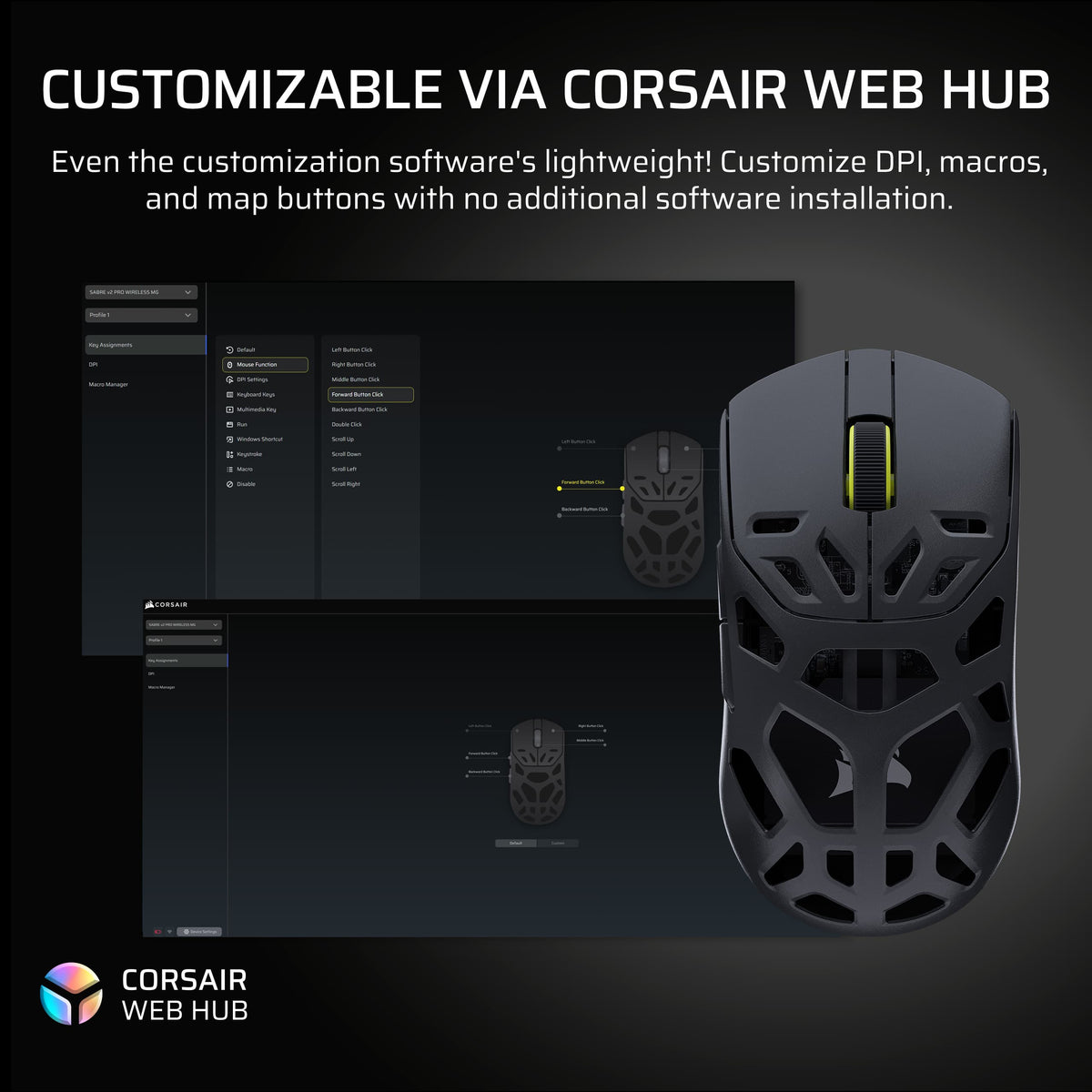 CORSAIR - SABRE v2 PRO Wireless FPS MG Gaming Mouse - Wireless - Black