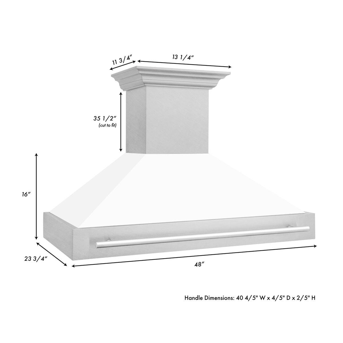 ZLINE - 48 inches - Externally Vented - Wall Range Hood - White Matte