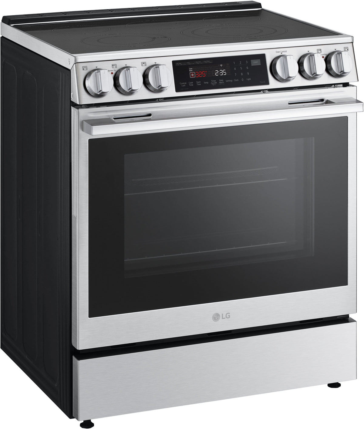 LG - 30-in Wide 6.3 Cu. Ft. Slide-In Electric True Convection Range with 5 Elements, InstaView and 2 UltraHeat Elements - Stainless Steel