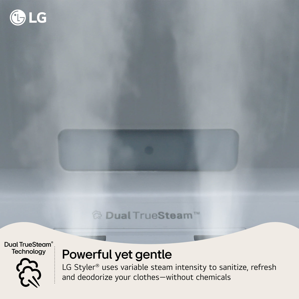 LG - Styler 24-in Wide Smart Steam Closet with Dual TrueSteam and and Dynamic MovingHanger - Beige