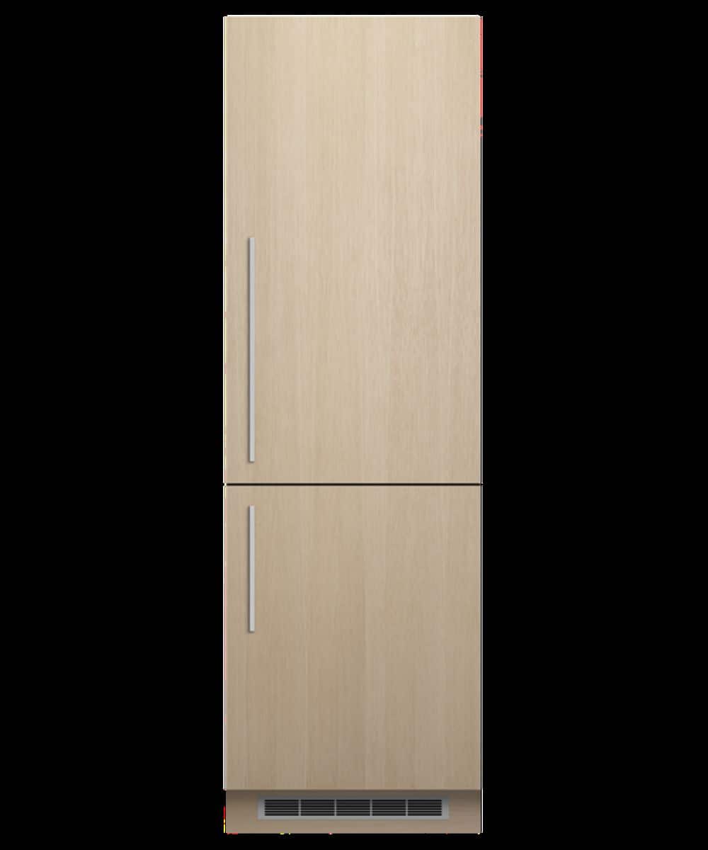Fisher & Paykel - 24 in. Wide Integrated 9.5 Cu. Ft. Smart Bottom Mount Refrigerator - Custom Panel Ready
