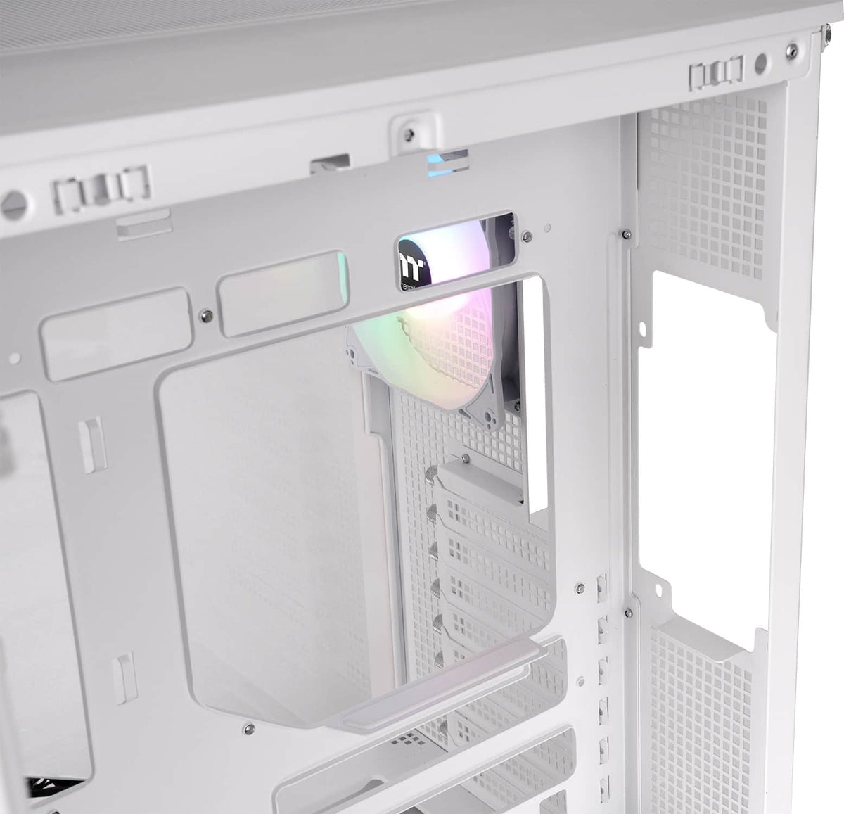 Thermaltake - View 380 XL TG ARGB Dual-Chamber Chassis with Hidden-Connector Motherboard Support ATX Mid Tower PC Case - Snow
