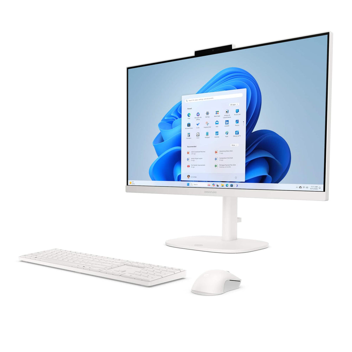 HP - OmniStudio 23.8" WLED Touchscreen All-in-One with Adjustable Height - Intel Core 3 304 (2026) - 8GB Memory - 512GB SSD - Cotton White