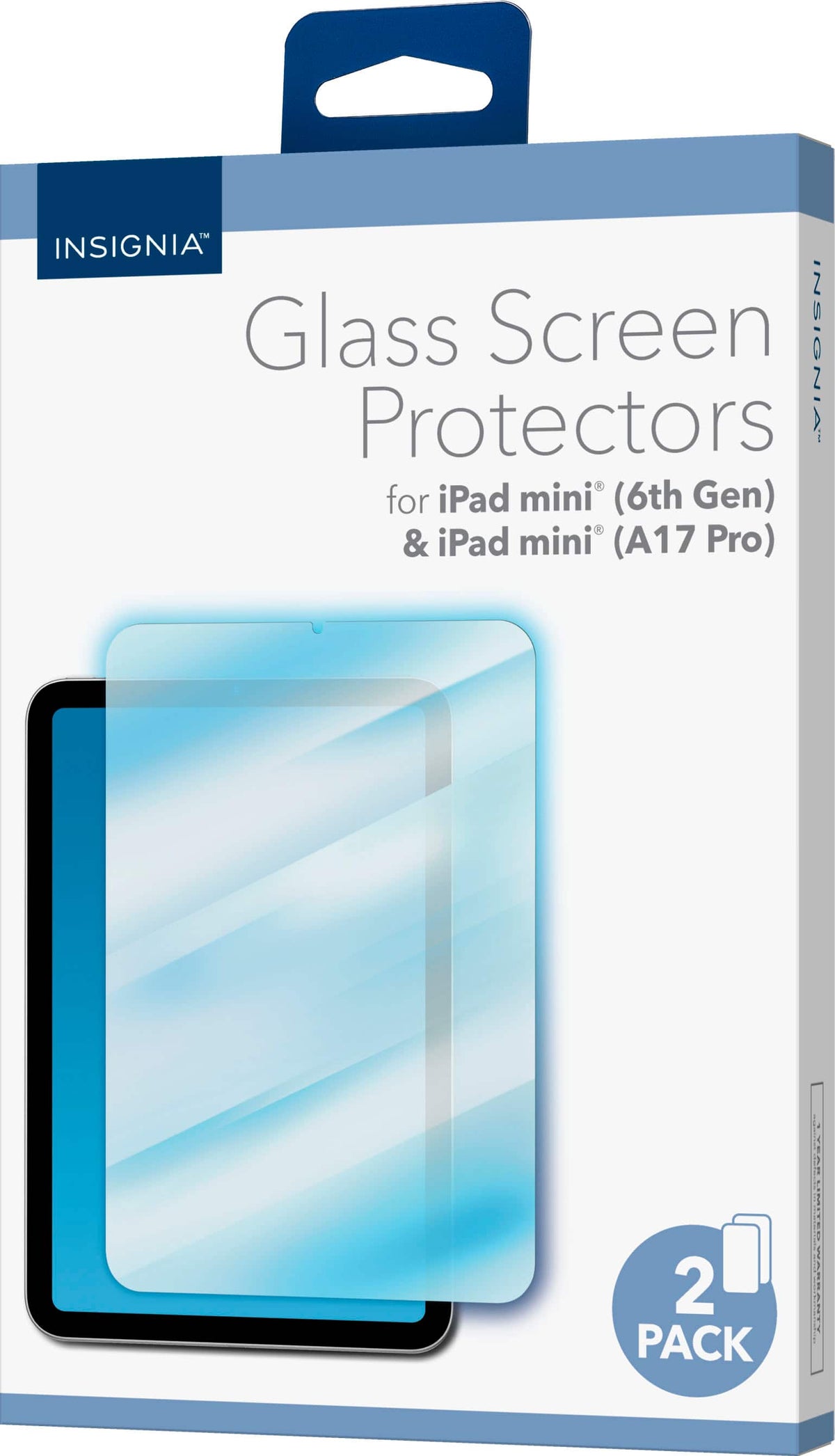 Insignia™ - Glass Screen Protector for Apple iPad mini and iPad mini (A17 Pro) (2-pack) - Clear