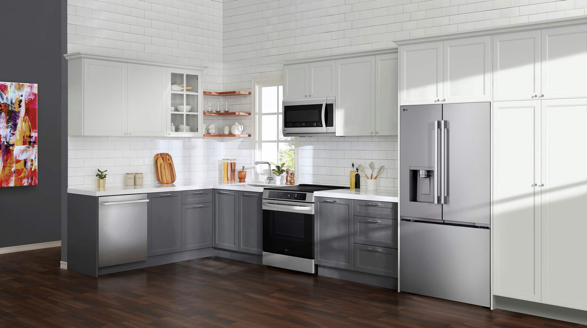 LG - 36-in Counter-Depth MAX 23.7 Cu. Ft. French Door Smart Refrigerator with Zero Clearance - Stainless Steel