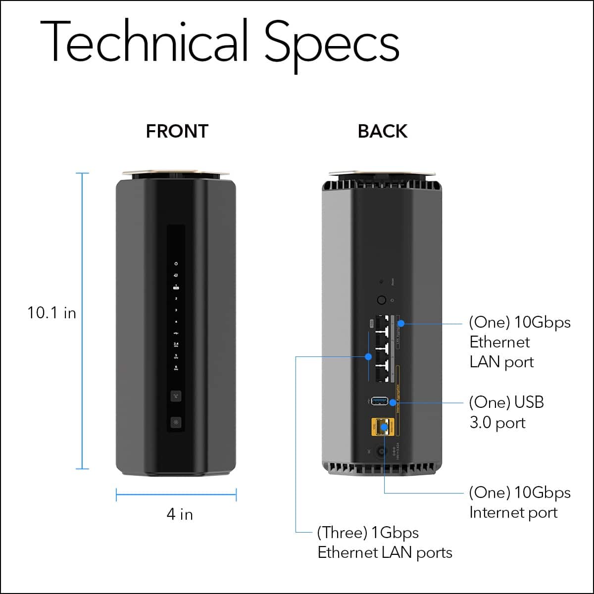 NETGEAR - Nighthawk WiFi 7 Router RS600, 18 Gbps, Up to 3,300 sq ft, 150 Devices - Black
