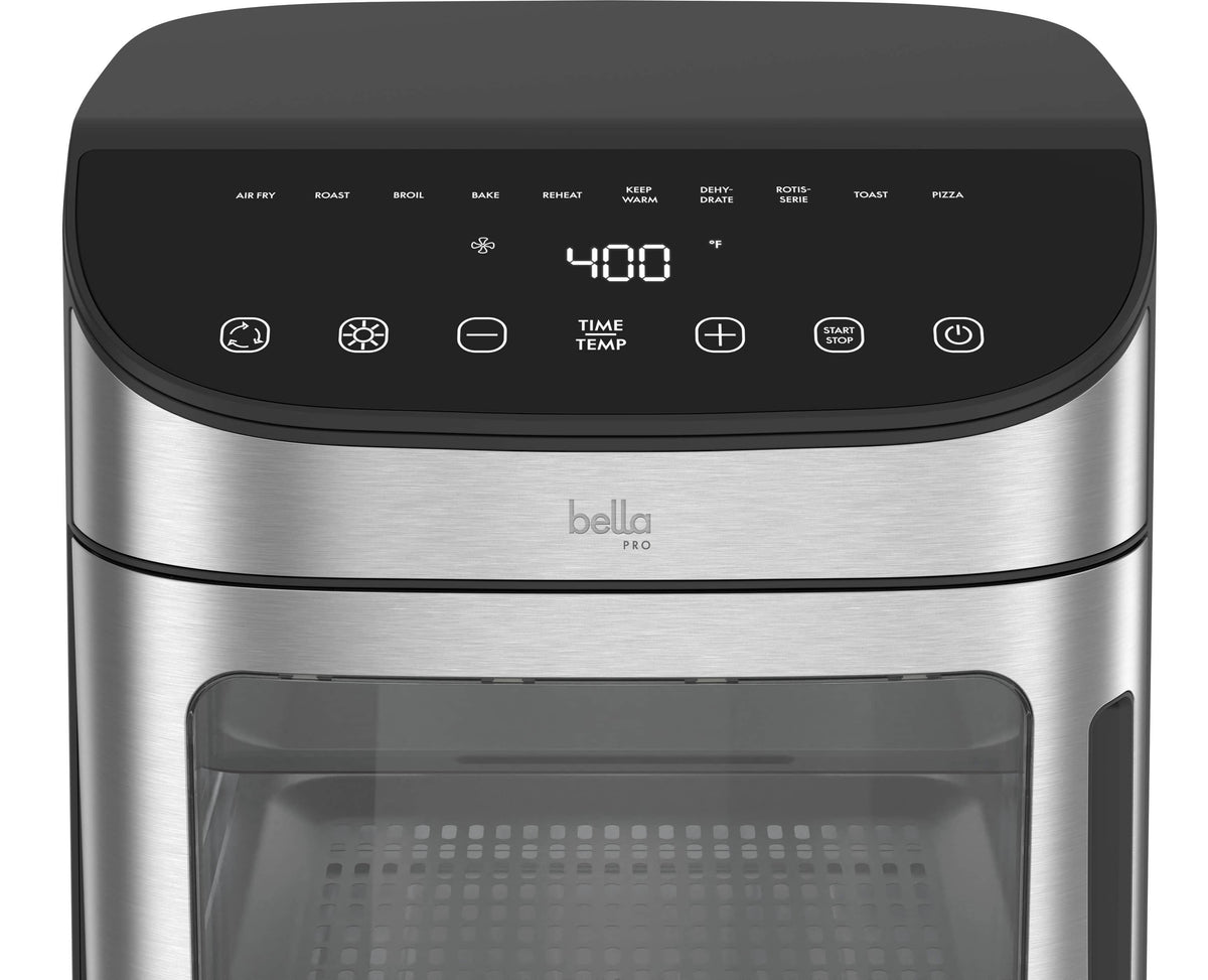 bella PRO - 12.6-qt. Air Fryer Oven: Air Fry, Roast, Broil, Bake, Dehydrate, Toast, Rotisserie + Keep Warm, Reheat & Pizza Functions - Stainless Steel
