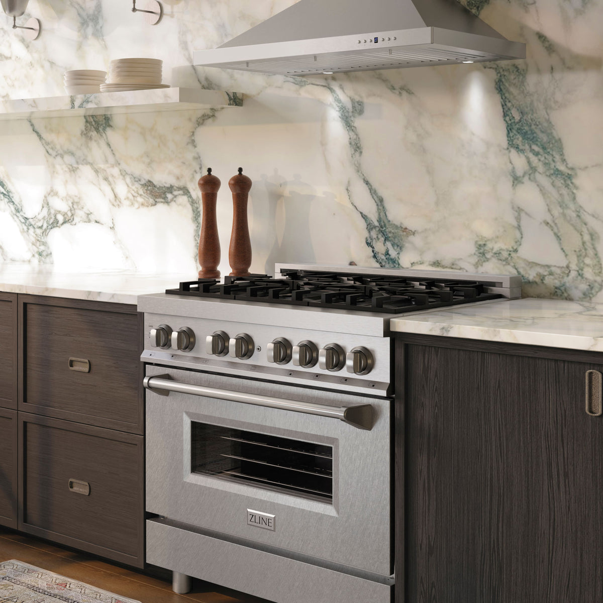 ZLINE - 36 in. Wide 6 Burner 4.6 cu. ft. Freestanding Legacy Dual Fuel Range in  Stainless Steel w/ Satin Stainless Steel Door - Stainless Steel