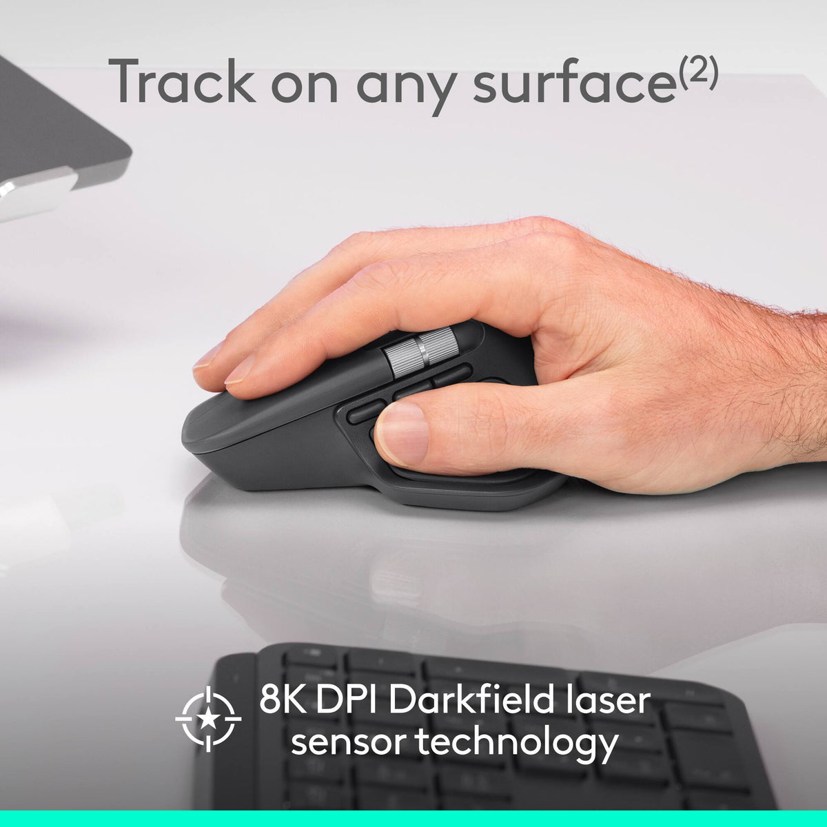 Logitech - MX Master 4 for Business Wireless Bluetooth Laser Ergonomic Right-handed Mouse with Haptic Feedback and Actions Ring - Wireless - Graphite