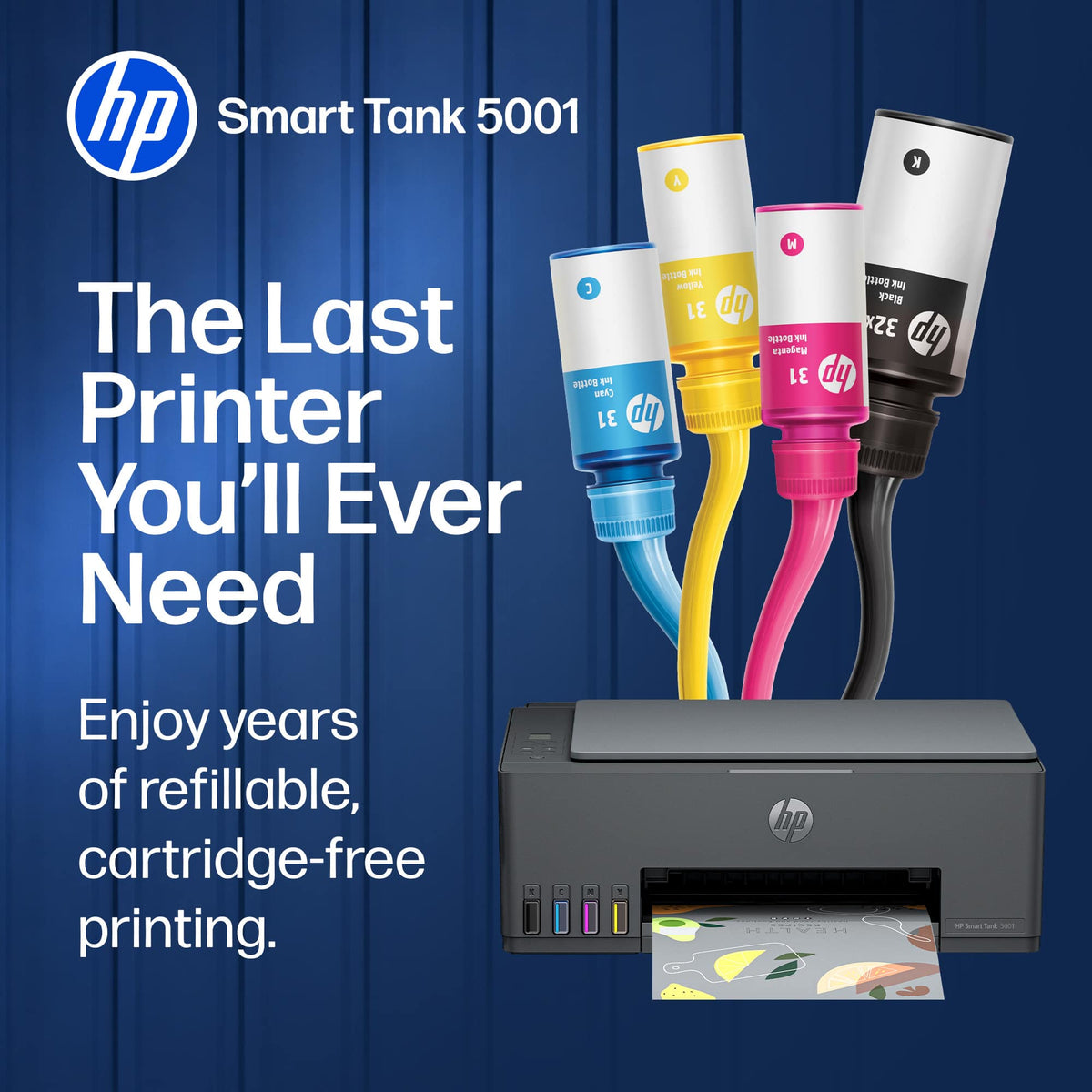 HP - Smart Tank 5001 Wireless All-in-One AI-Enabled Cartridge-Free Supertank Inkjet Printer with 3 Years of Ink Included¹ - Basalt
