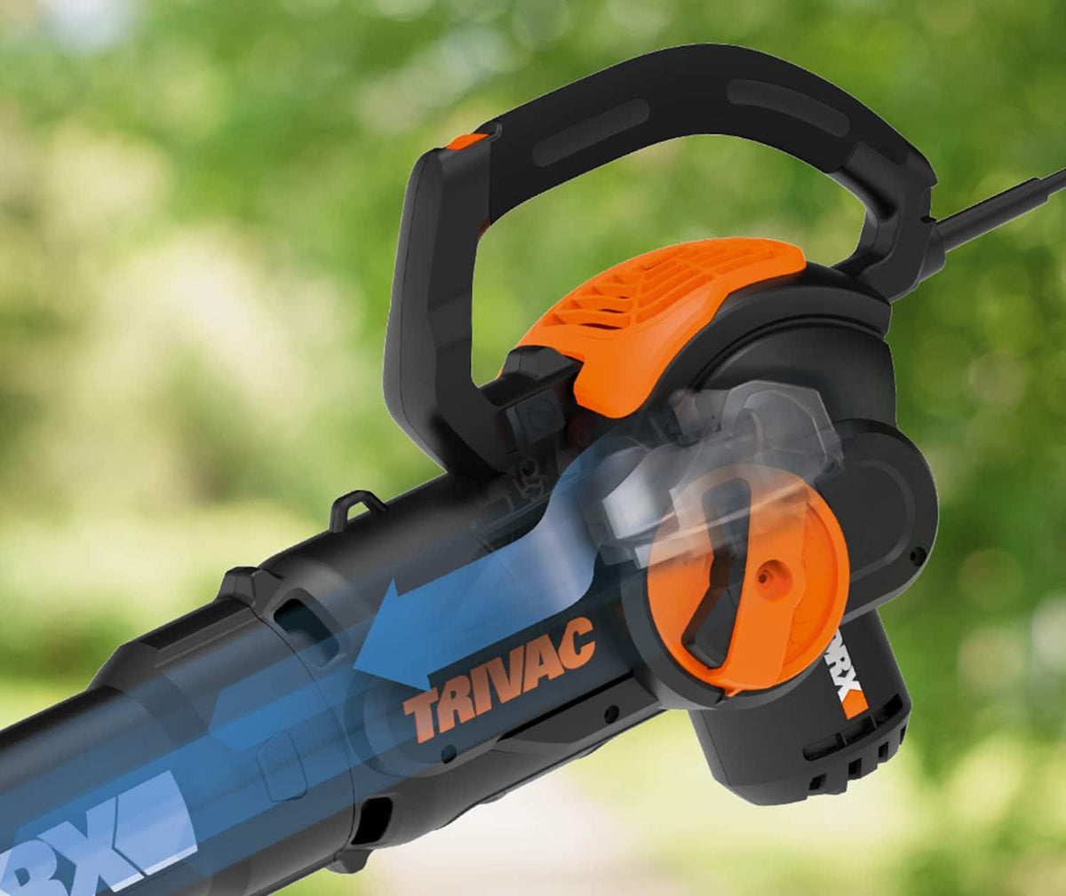 WORX - 12 Amp TRIVAC 75 MPH 600 CFM Electric Leaf Blower/Mulcher/Vacuum - Black