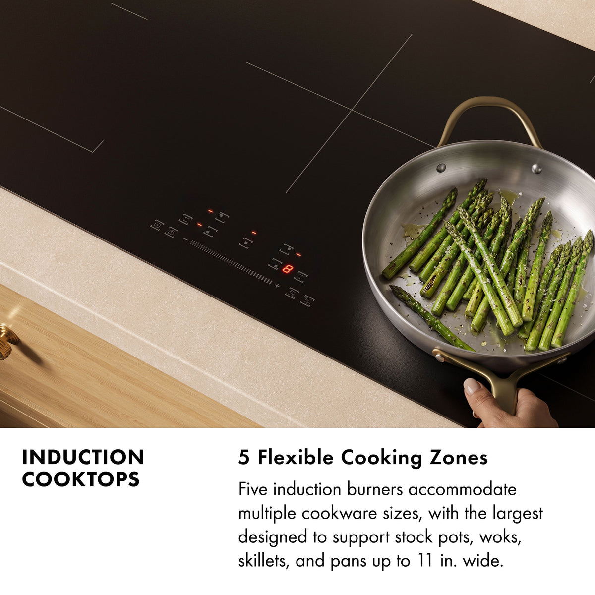 ZLINE - 36 in. Drop-in Induction Cooktop with Anti-Scratch Glass and 5 Elements - Black