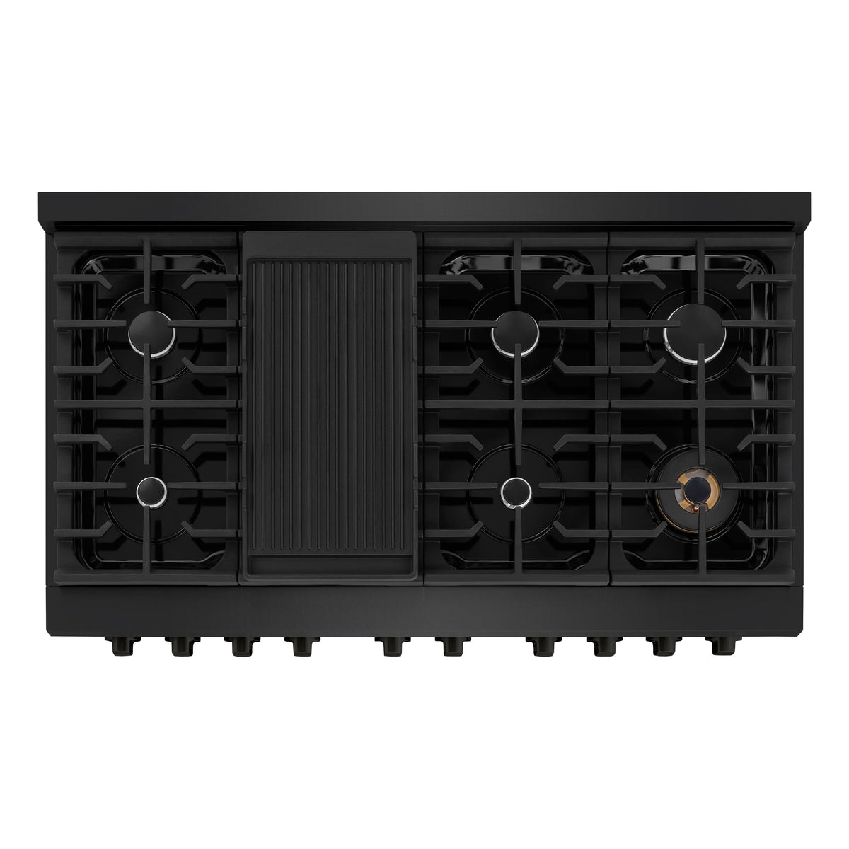 48 in. Wide 8 Burner ZLINE Paramount Double Oven Dual Fuel Range (SDRB-48) - Black Stainless Steel
