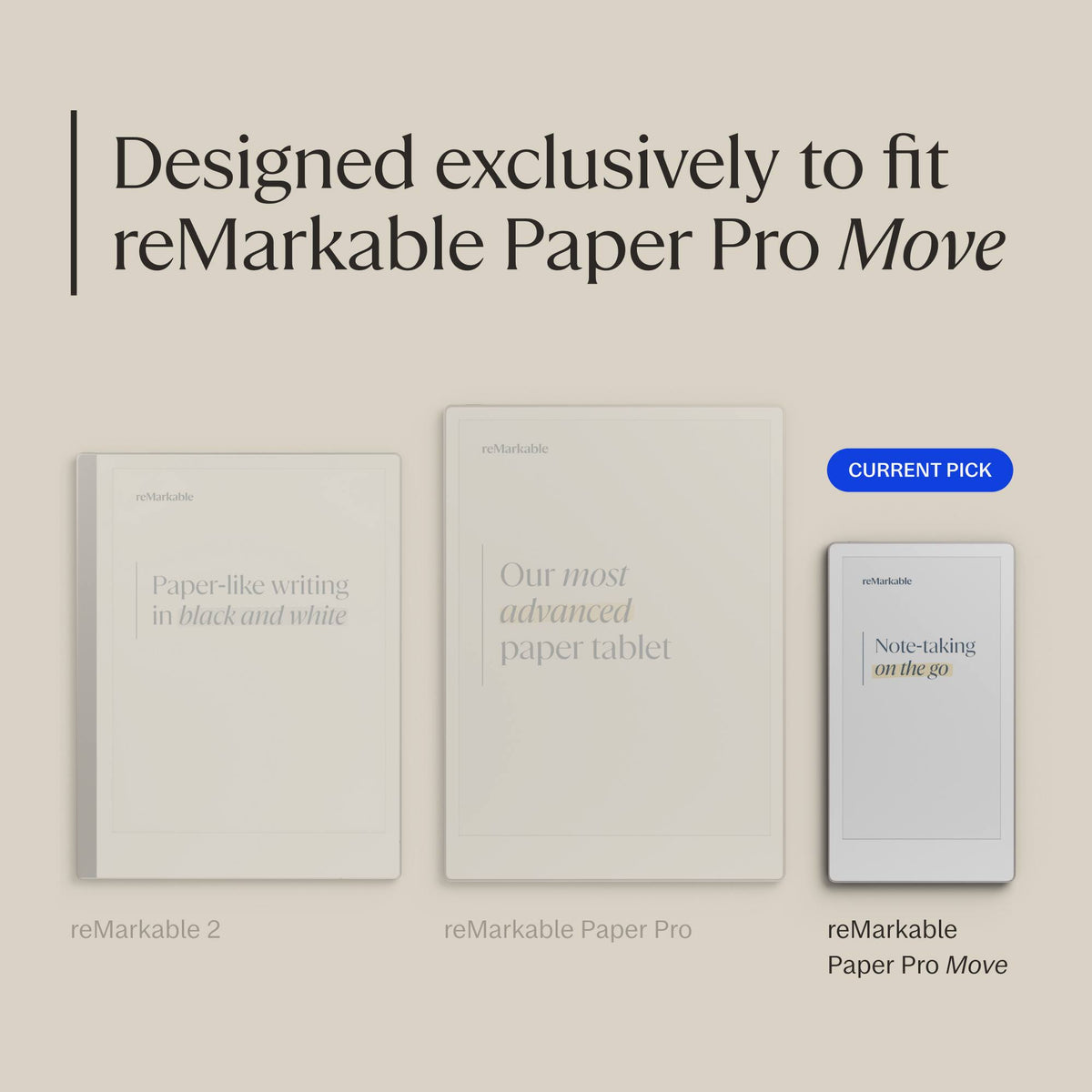 reMarkable - Paper Pro Move - Premium leather Book Folio for your 7.3'' paper tablet - Black