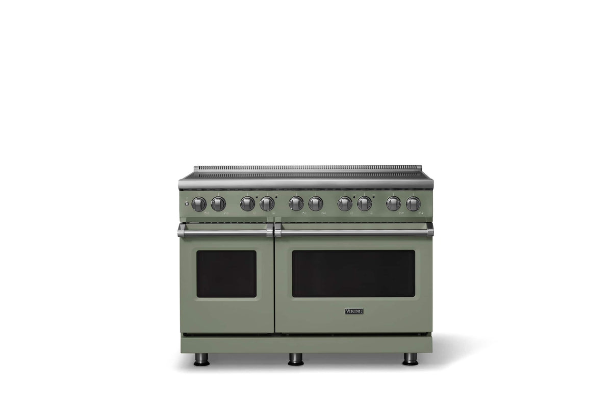 Viking - 48 in. Wide 6 Elements Pro 5 Series 7.3 Cu. Ft. Freestanding 6 Element Induction Convection Range - Eucalyptus
