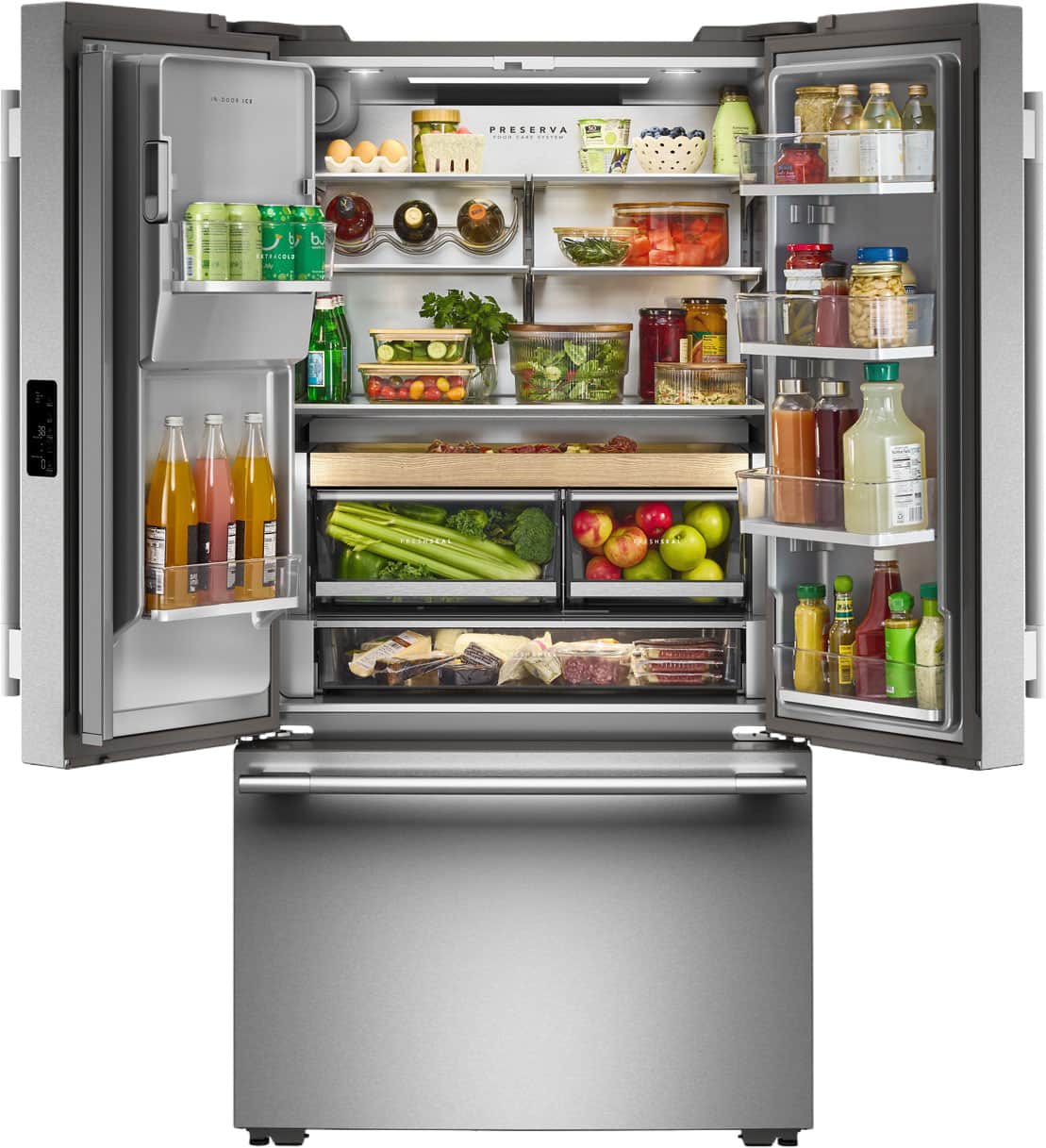 KitchenAid - Counter-Depth French Door Refrigerator with Intelligent Auto Fill - Stainless Steel