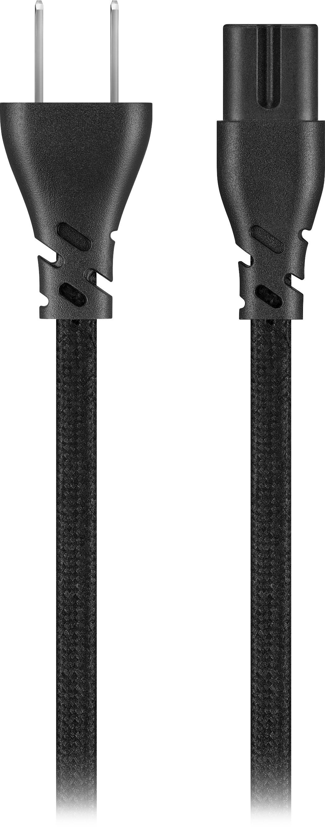 Rocketfish™ - 8 ft. Non-Polarized Braided Power Cord - Black