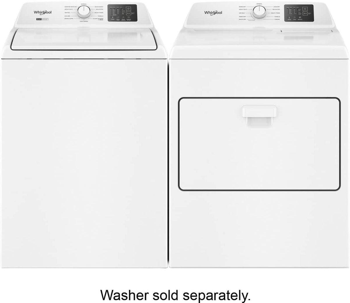 Whirlpool - 7.0 Cu. Ft. Electric Dryer with Adaptive Dry and Top Venting - White
