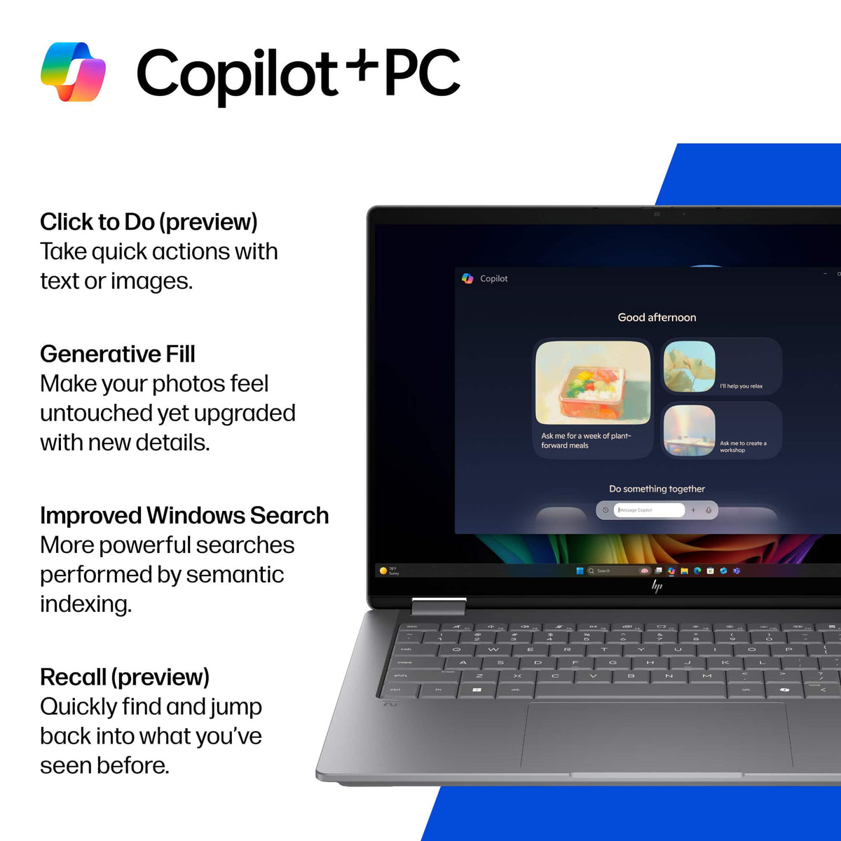 HP - OmniBook X Flip 2-in-1 - 14" 2K OLED Touchscreen Laptop - Intel Core Ultra 7 (2026) - 16GB Memory - 1TB SSD - Copilot+ - Meteor Silver
