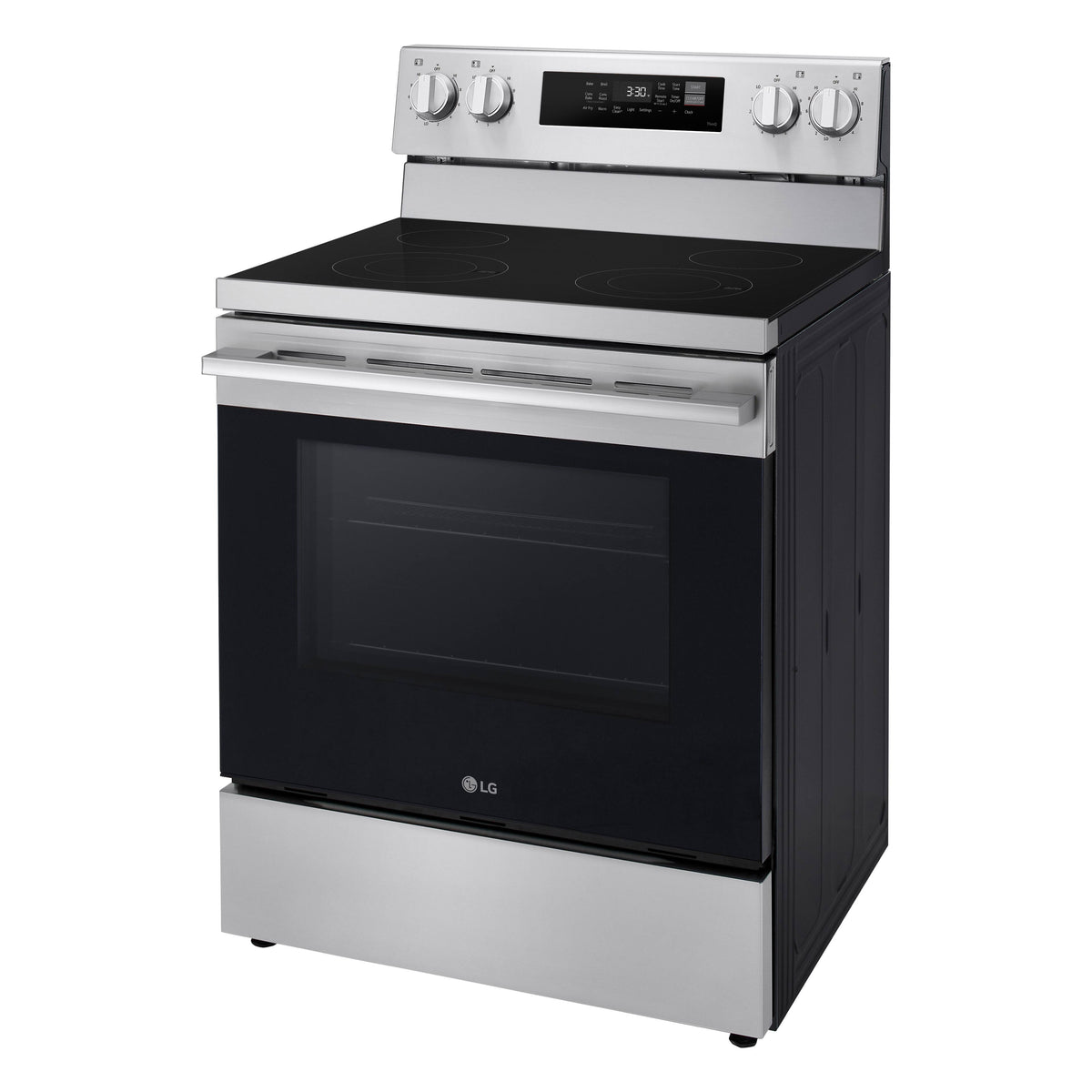 LG - 30-in Wide 6.3 Cu. Ft. Freestanding Electric Convection Smart Range with 4 Elements, Air Fry and WideView Window - Stainless Steel
