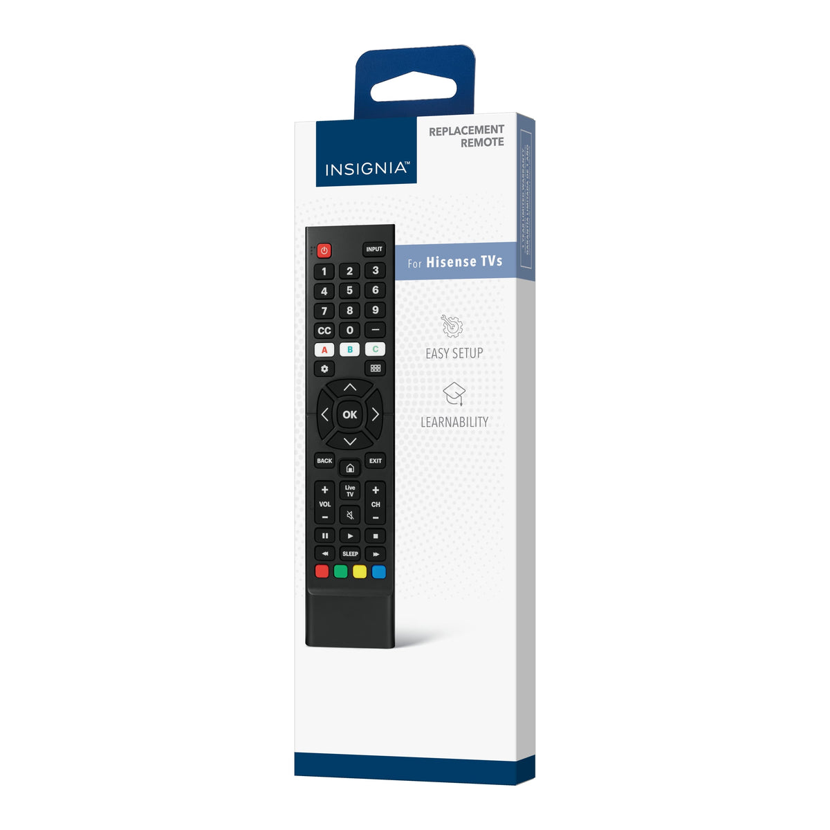 Insignia™ - Replacement Remote for Hisense TVs - Black