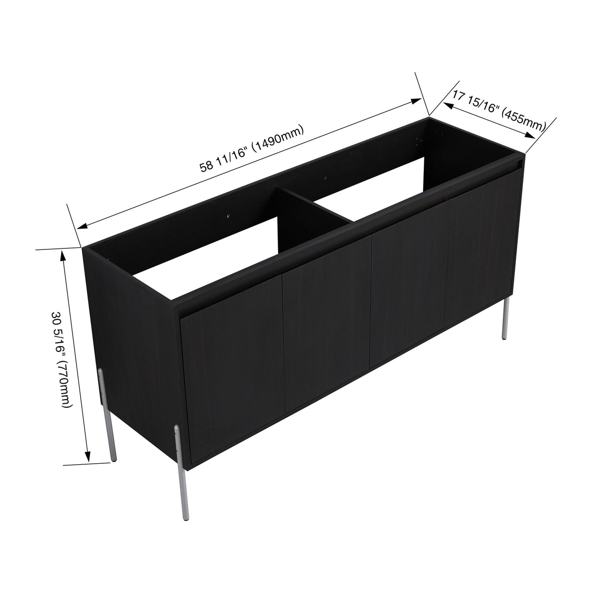 Mueble de baño independiente y puertas de gabinete de cierre suave