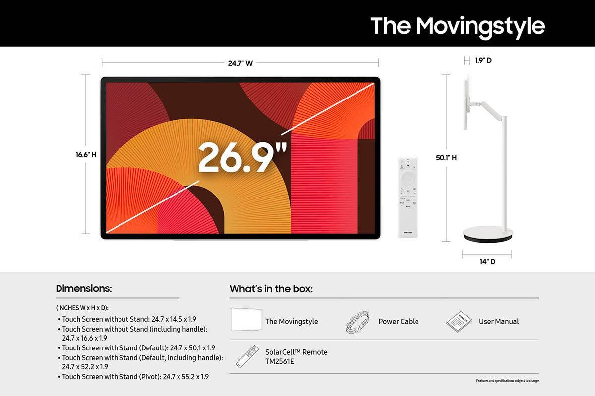Samsung - The Movingstyle 27” Class QHD Portable Smart Touchscreen (2025)