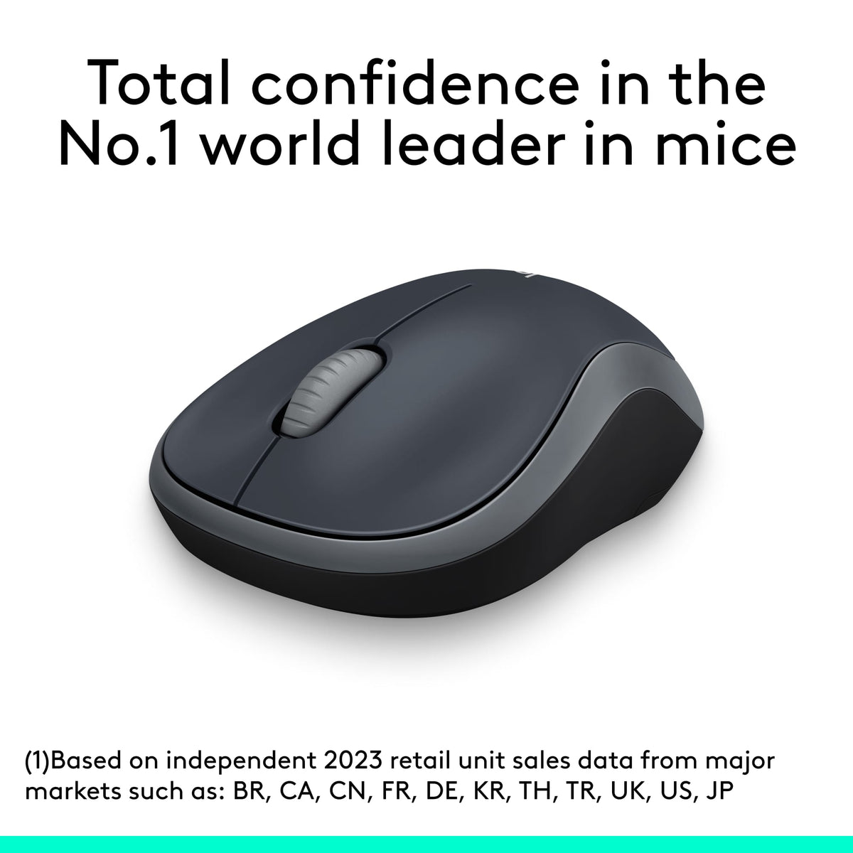 Logitech - M185 Wireless Optical Ambidextrous Mouse - Wireless - Swift Gray
