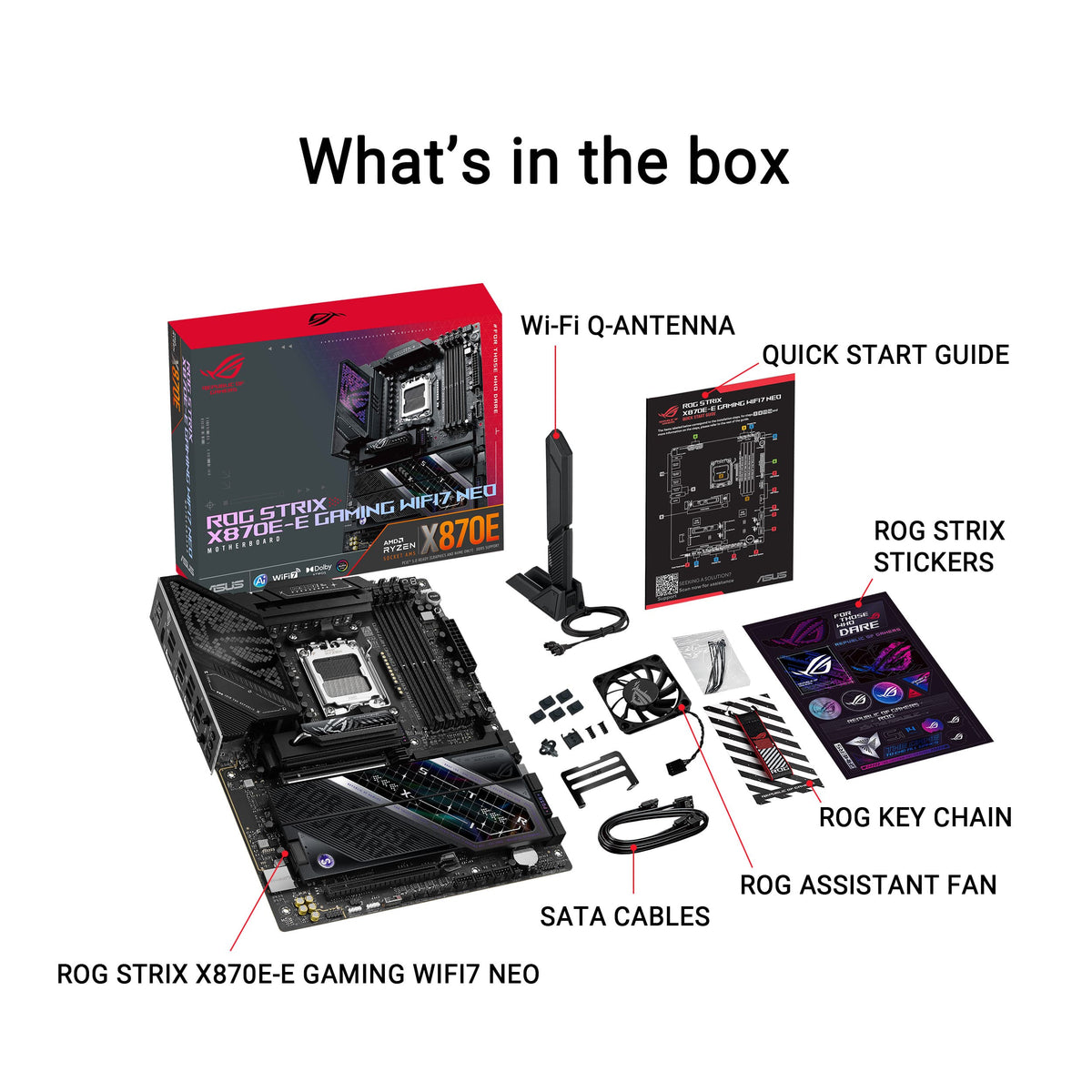 ASUS - ROG STRIX X870E-E GAMING Wi-FI 7 NEO (Socket AM5) AMD X870E ATX DDR5 Wi-Fi 7 Motherboard - Black