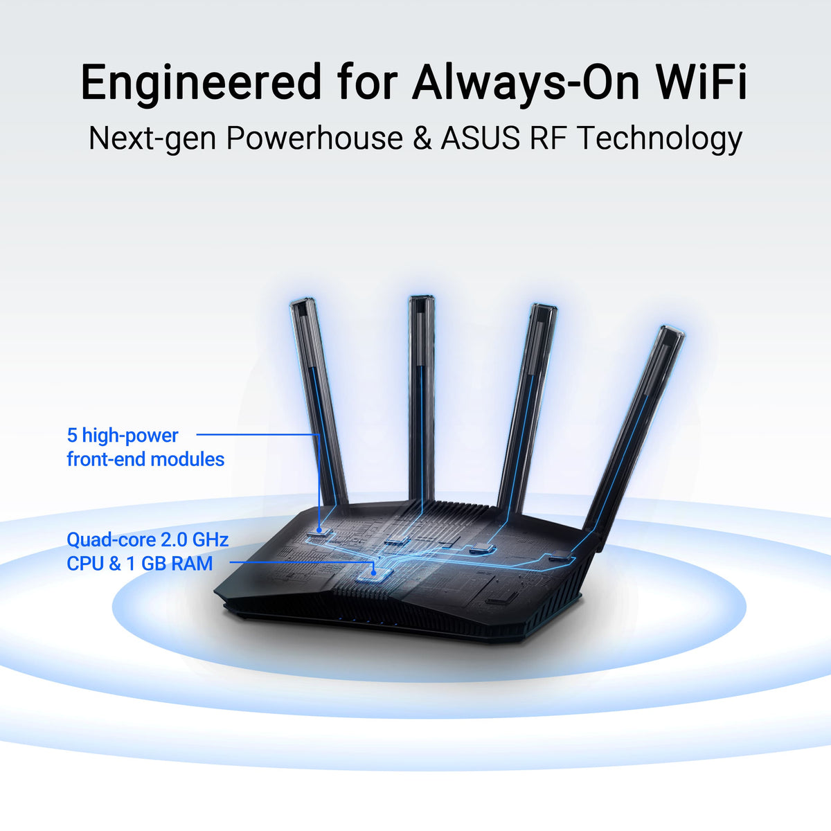 ASUS - RT-BE59 BE5000 Dual-Band Wi-Fi 7 Router - Black