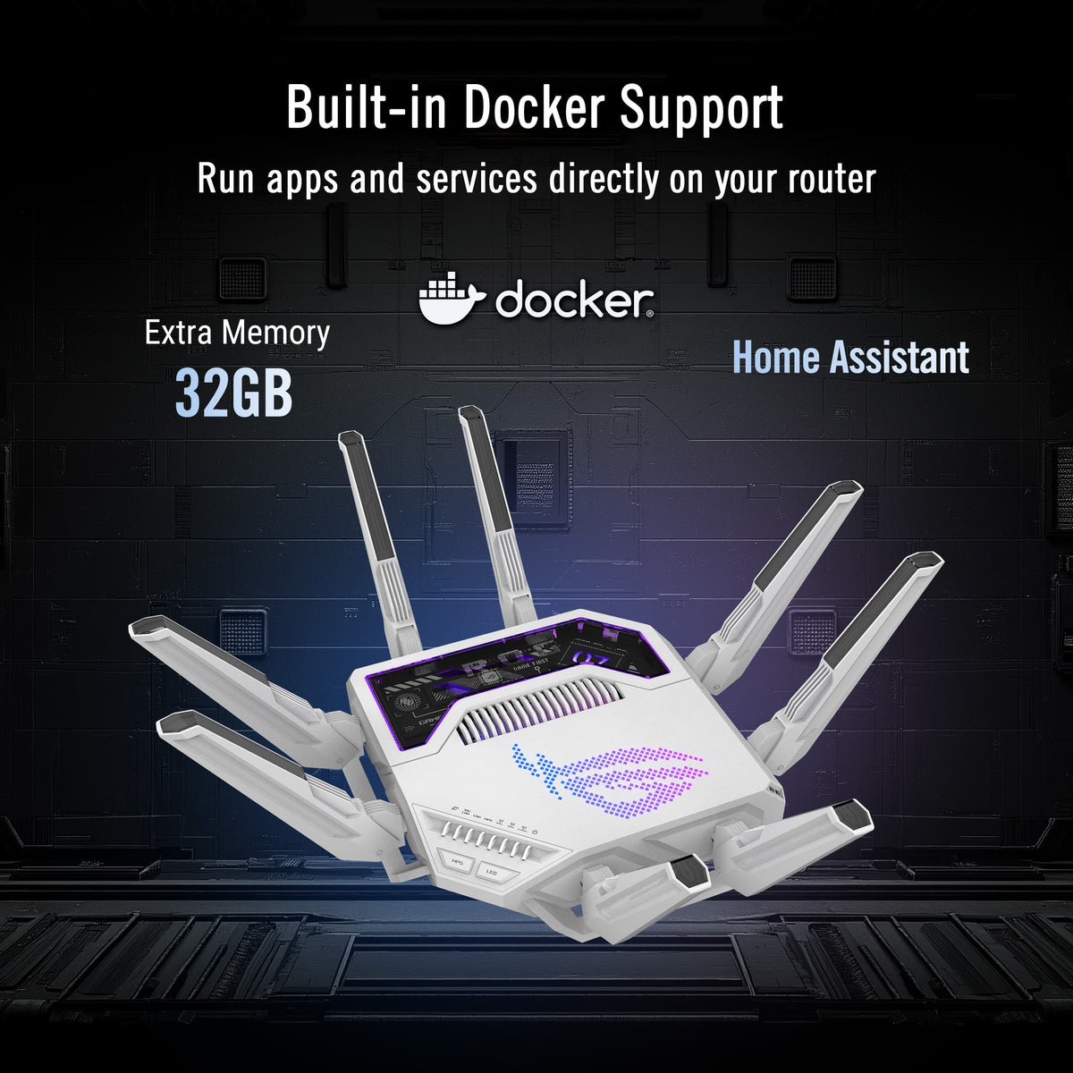 ASUS - ROG Rapture GT-BE19000AI Tri-Band Wi-Fi 7 Gaming Router - White