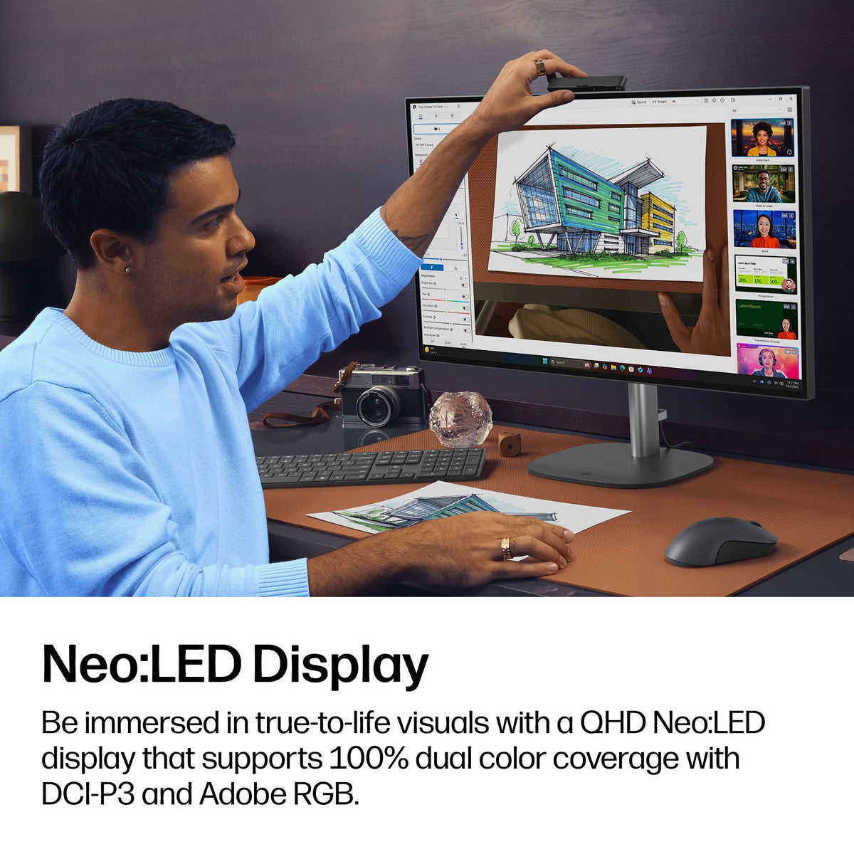 HP - OmniStudio X 27" QHD All-in-One w/ Adjustable Height - Intel Core Ultra 5 325 - 16GB Memory - 512GB SSD - Copilot+ PC - Eclipse Gray
