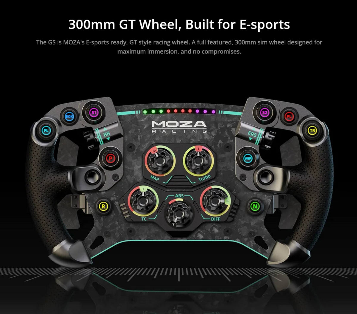 Moza Racing - GS V2P Sim Racing Formula Steering Wheel for Windows - Black