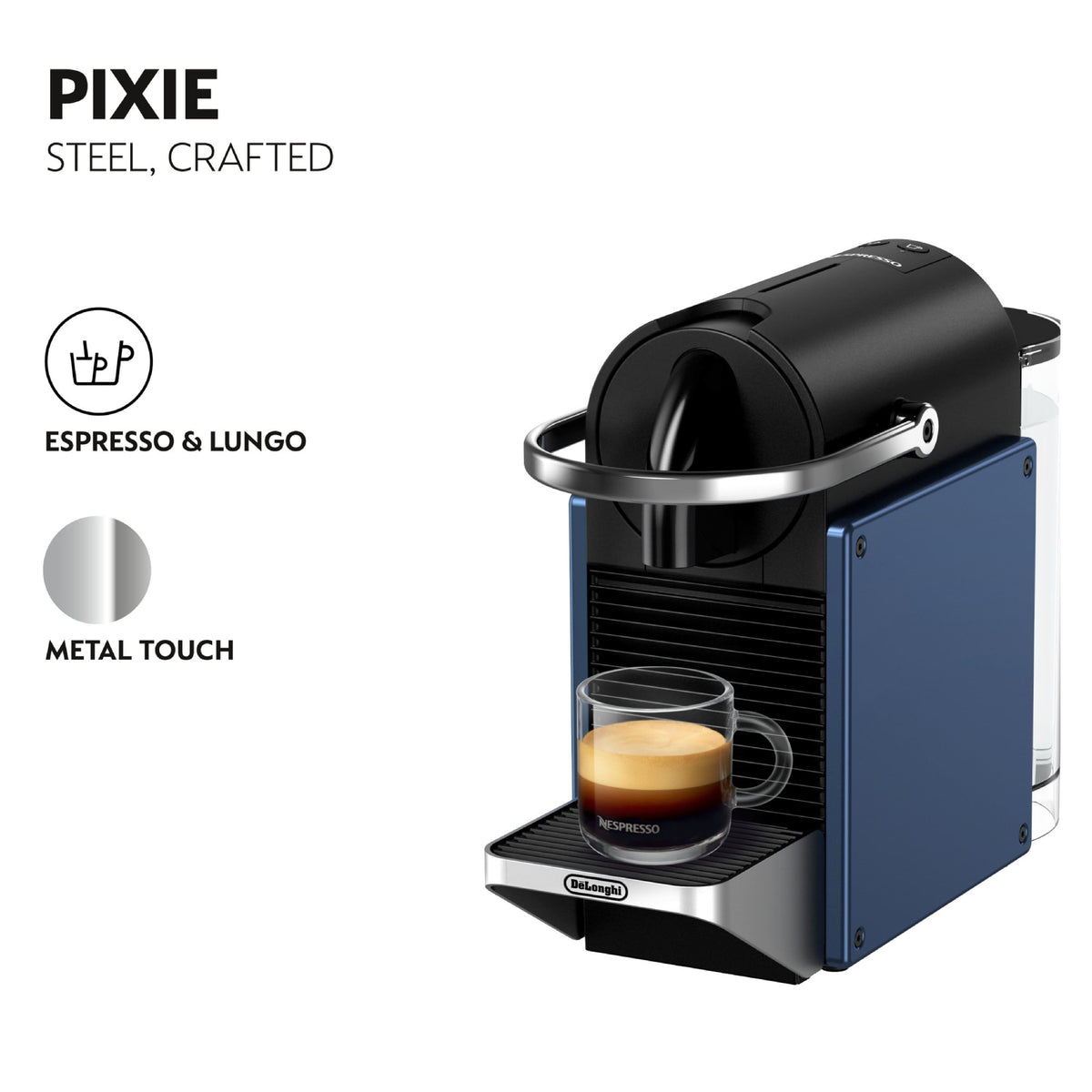 De'Longhi - Nespresso Pixie Single Serve Espresso Machine, 19-Bar - Dark Blue