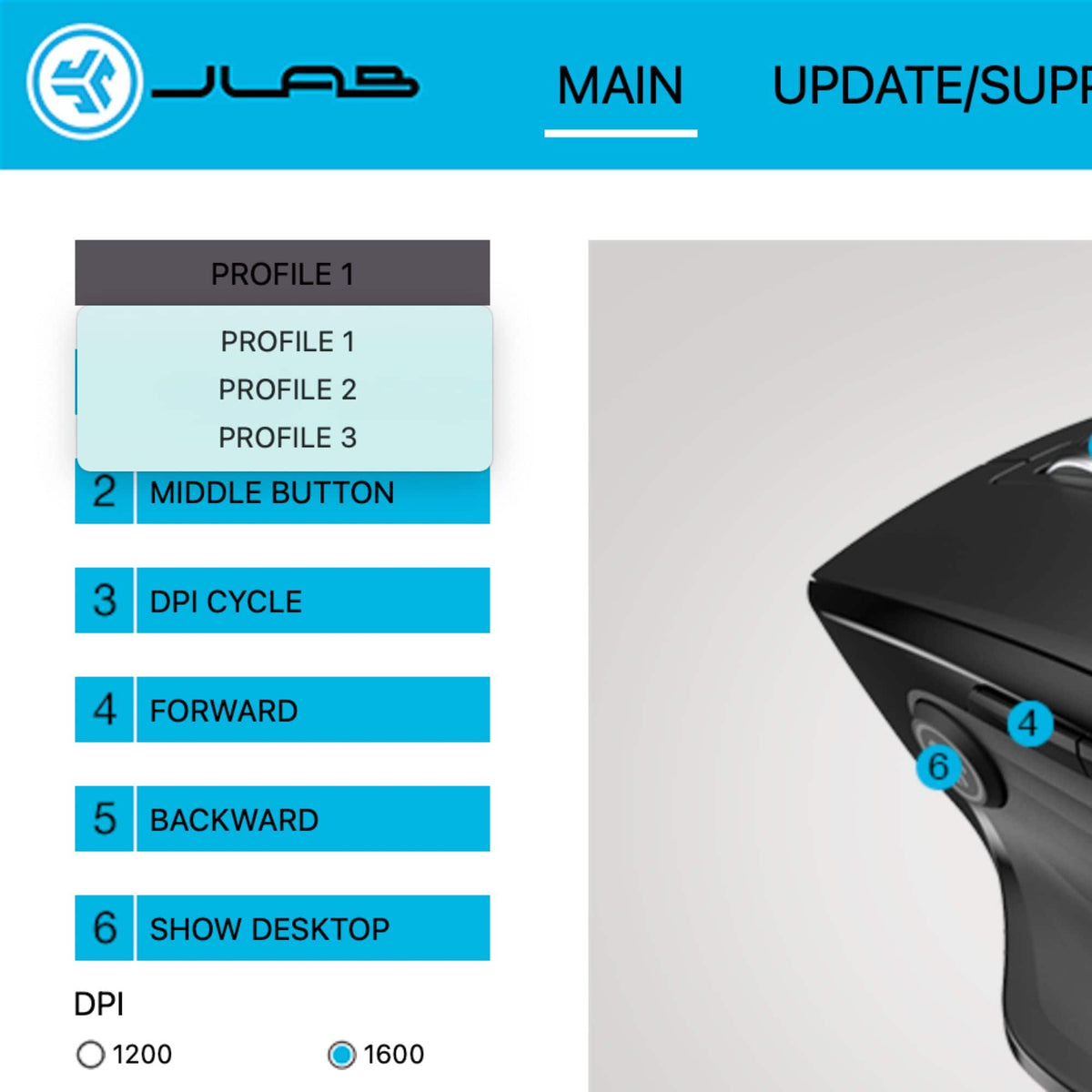 JLab - JBuds Wireless Mouse - Wireless - Black