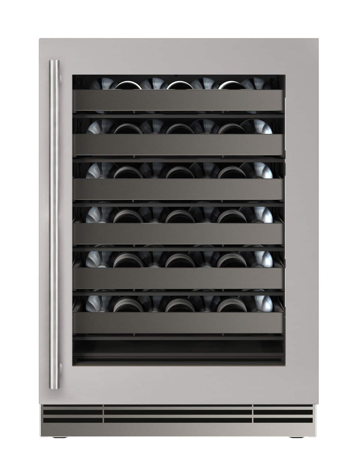U-Line - 24"W. 4.9 Cu.Ft. Built-In Wine Refrigerator- Frame w. Glass - Stainless Steel